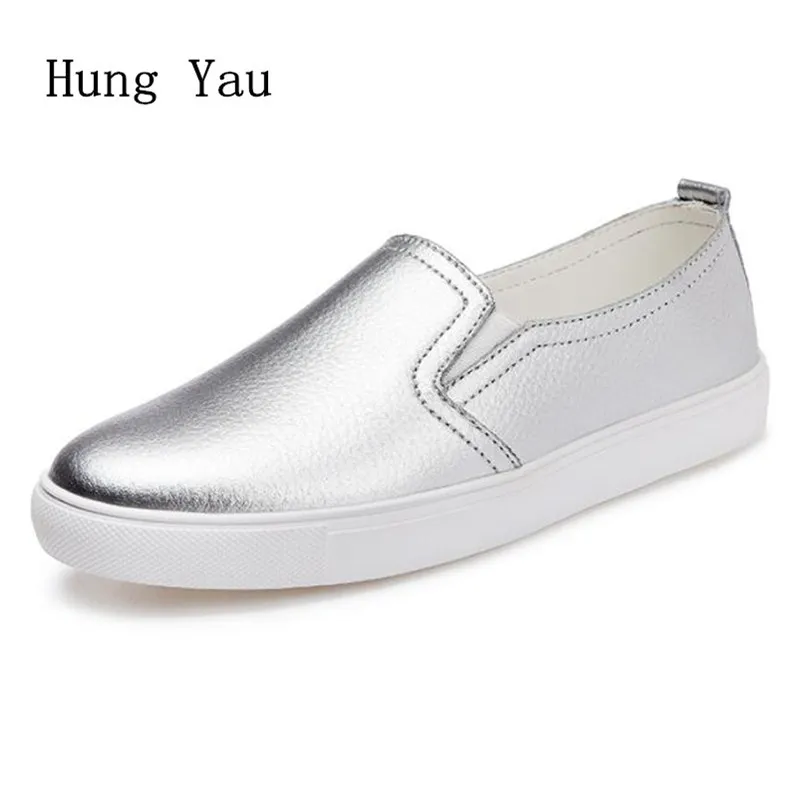 

Women Shoes Flats Genuine Leather 2018 Summer Fashion Casual Shoes Woman Flat Work Slip On Comfortable Walking Loafers