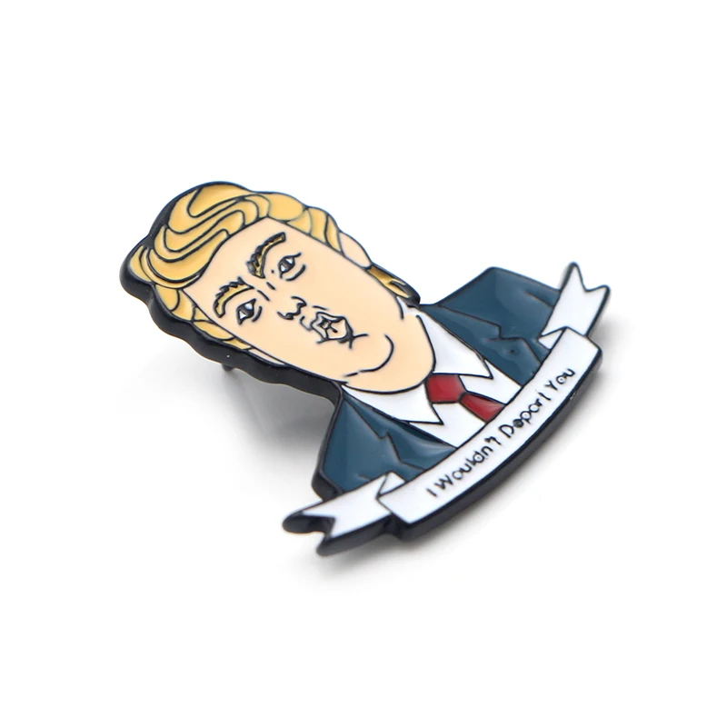 P3659 Dongmanli Трамп эмалированные Броши мультфильм творческий металлические броши деним шляпа рюкзак с нашивками мешочек для украшений