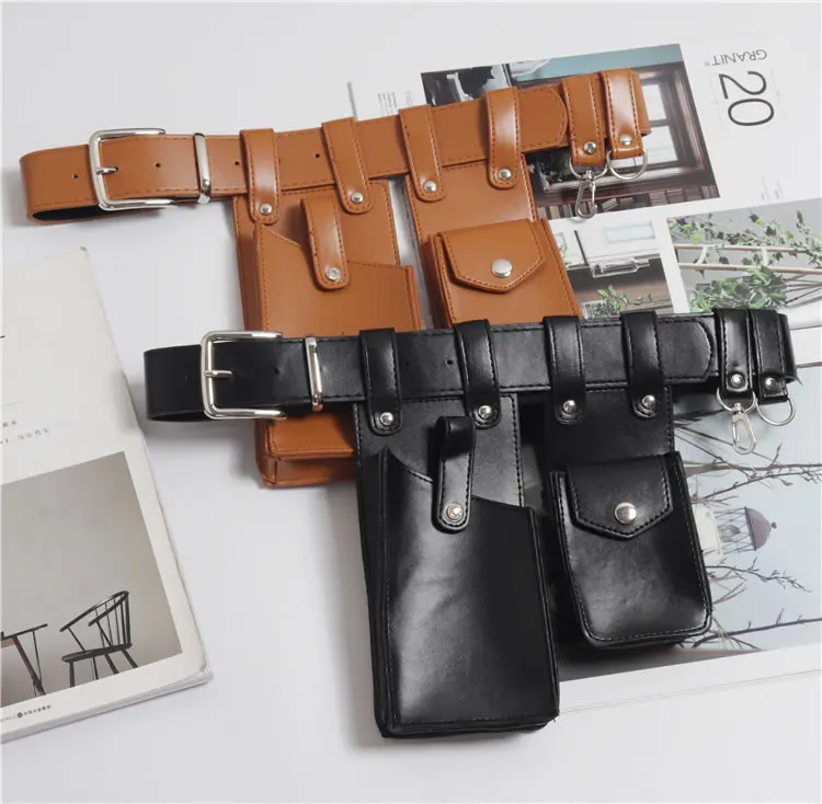 XITAO Women Cummerbunds Korea Fashion Dark Fashion New Concave Shape Street Shoot Multi Function Belt Pockets WBB4334