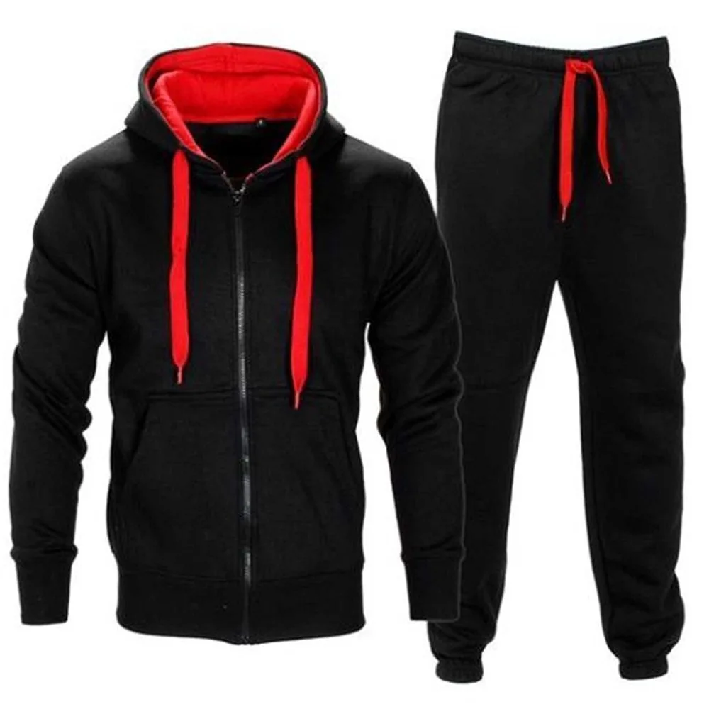 

Rlyaeiz Brand New Tracksuit Men 2019 Spring Autumn Casual Sporting Wear Zipper Fleece Hoodies + Pants Set Male Sporting Suits