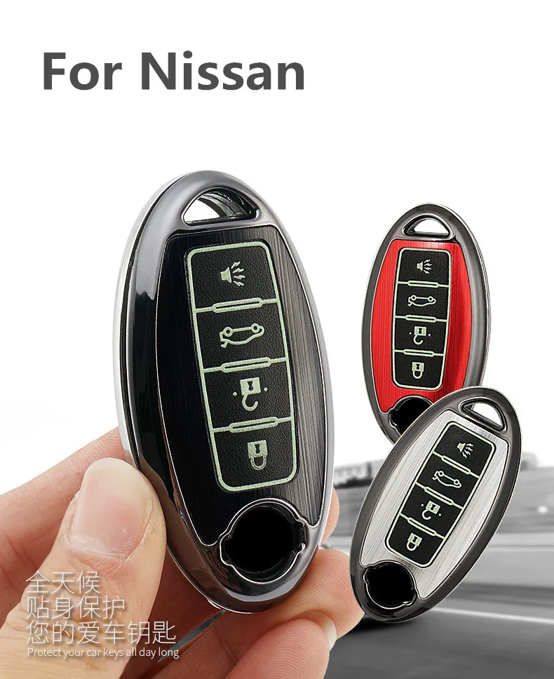 Пластиковый светящийся чехол для брелка с ключом для Nissan Teana X-Trail Qashqai Note Livina Sylphy Tiida Sunny Murano Auto Acce