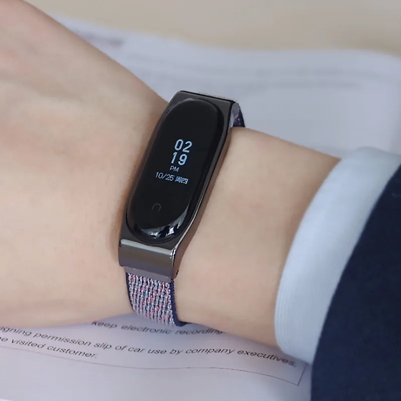 Mijobs для Xiaomi Mi Band 3/4 браслет нейлоновый ремешок на запястье сменный часов