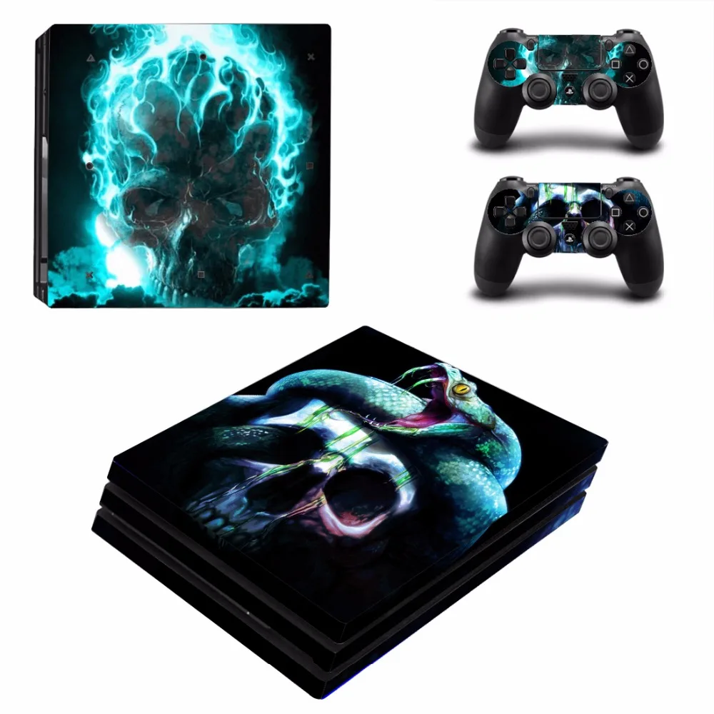 Виниловая наклейка с черепом для Sony Playstation 4 Pro игровая консоль + 2 шт. PS4 Pro|protector
