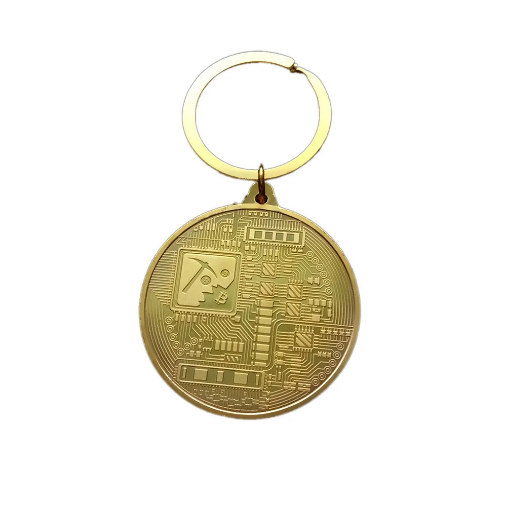 Позолоченный Bitcoin монета брелок арт коллекция монет BTC цвета: золотистый