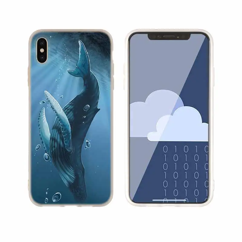 as the picture 13 Чехол для телефона s силиконовый мягкий чехол для iPhone 11 Pro X XS Max XR 6 6S 7 8 Plus 5 4S SE милый чехол с акварельным Китом аниме - Цвет: as the picture 13