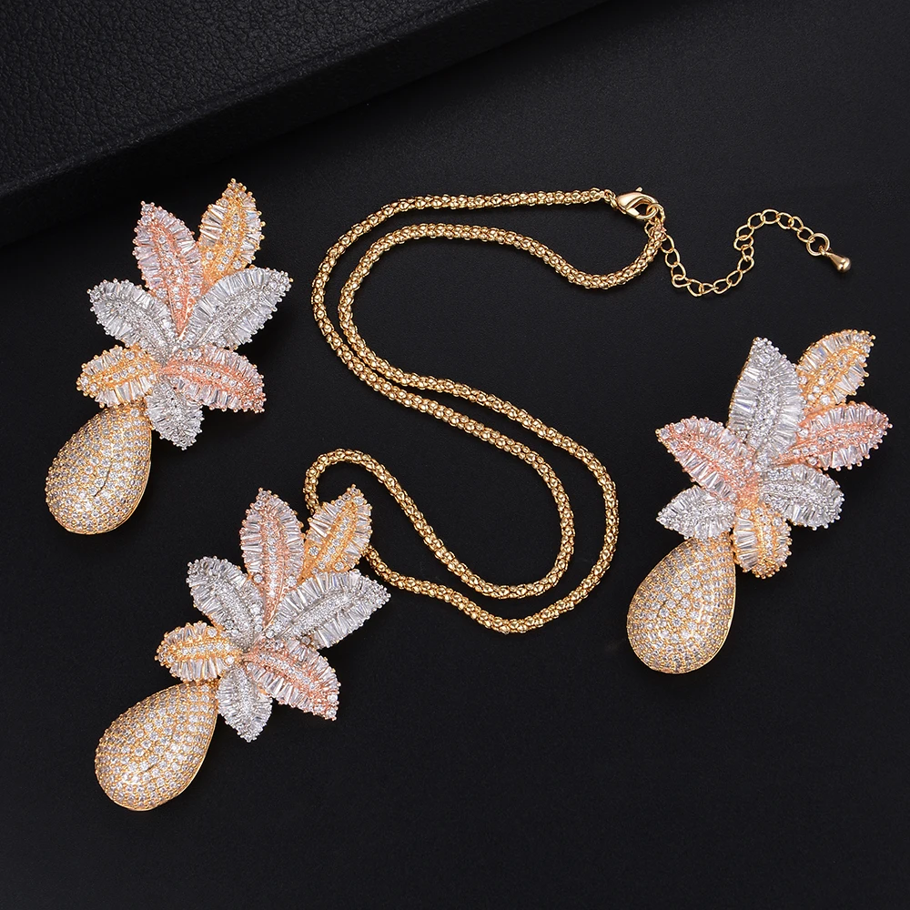 GODKI 65 мм Роскошные ананас капли воды для женщин Свадебные кубический циркониевая