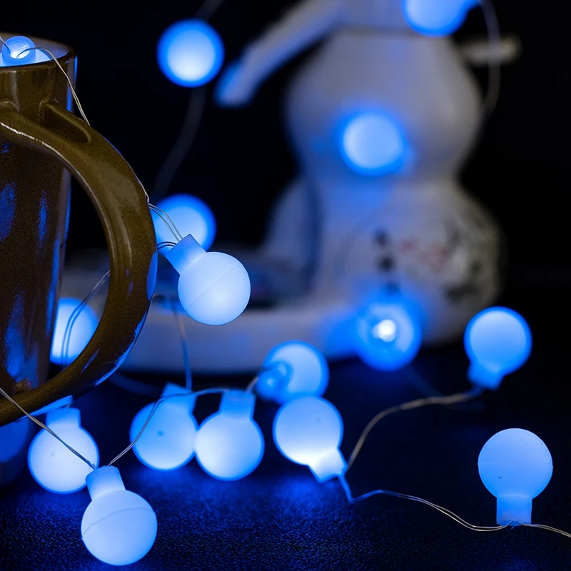 

LED light string 1.5M Cherry Ball fairy Garland Light Battery Warm white Business wedding Christmas outdoor decoration