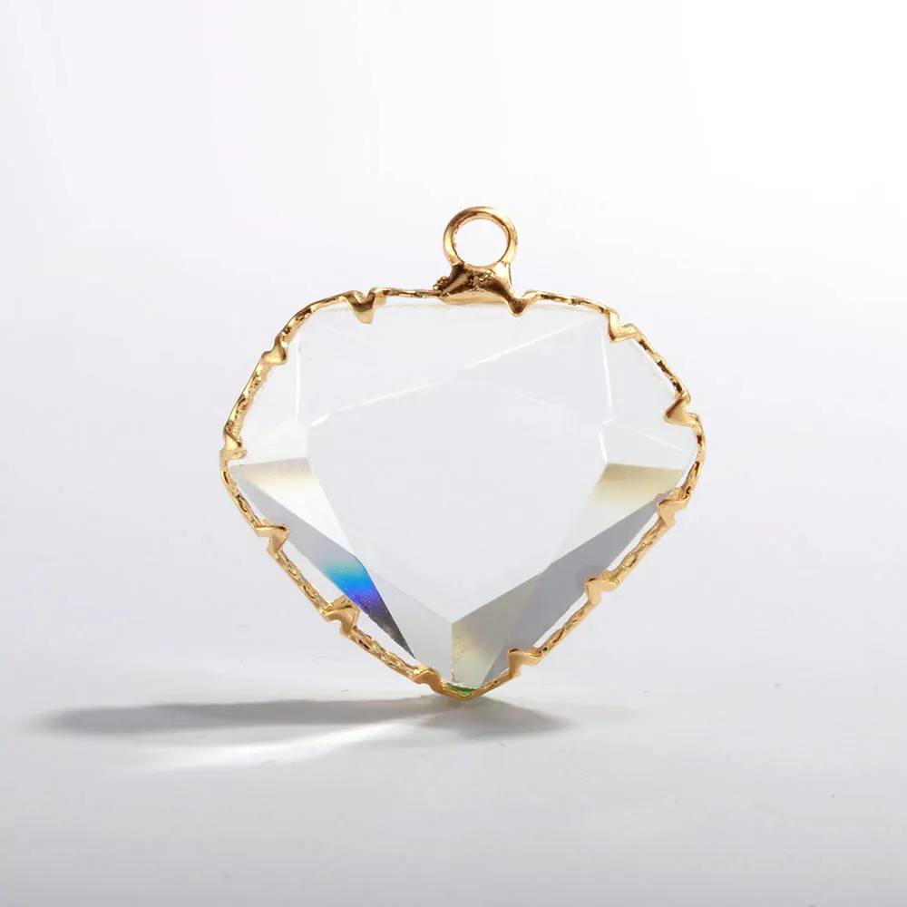 5 шт./лот геометрические подвески в форме сердца и кристаллов для изготовления