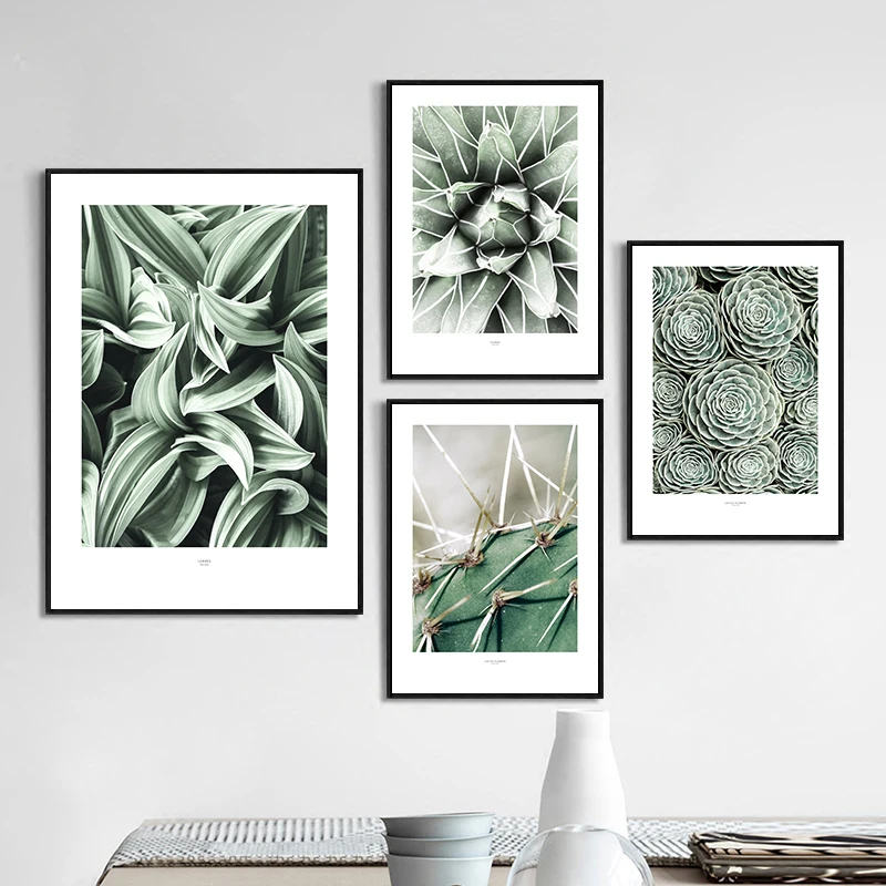 Минималистичная Картина на холсте в скандинавском стиле с изображением растений