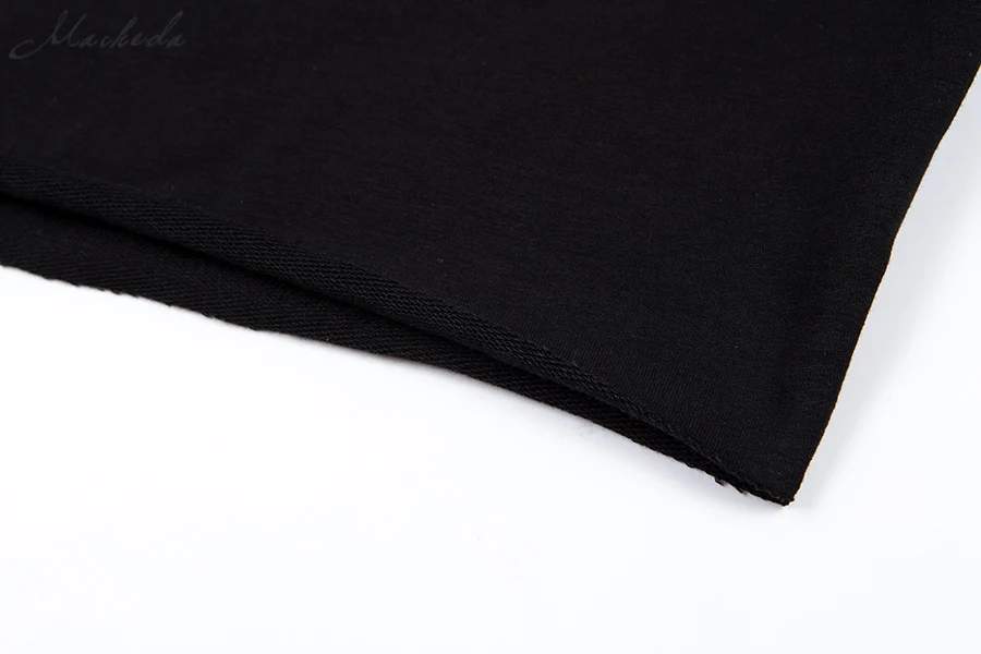 Macheda Women Letter Print Pullovers Streetwear Long Sleeve O Neck Sweatshirt Lady Black Knitted Loose Cropped Pullover New