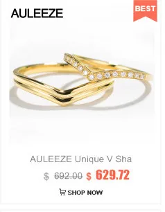 AULEEZE Solitaire круглой огранки натуральным бриллиантом Пара Кольца 18 К белого золота для мужчин и женщин обручальное любителей кольцо верности