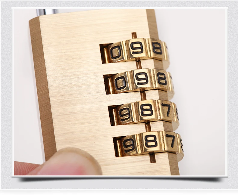 3/4 циферблат цифра пароль Комбинация чемодан с висячим замком багаж медный