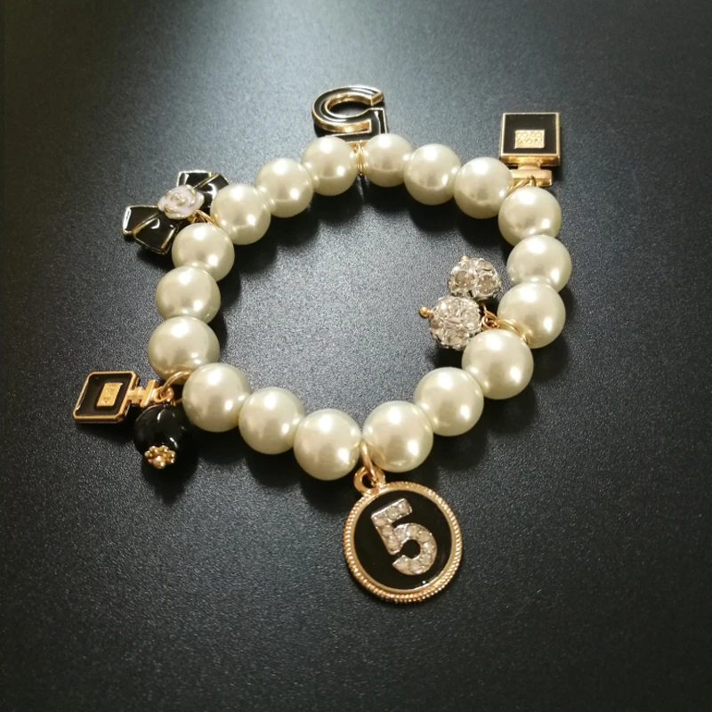 Эластичные жемчужные браслеты и для женщин Bijoux Crystal No.5 cc | Украшения аксессуары