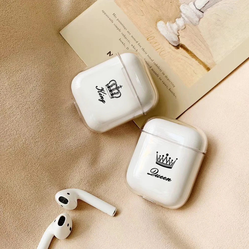 Чехол с короной для Apple airpods, чехол, милый беспроводной Чехол для наушников с Bluetooth, защитный чехол для наушников Airpods