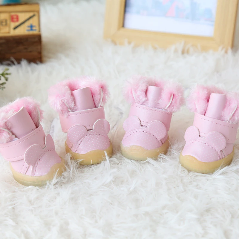 Зимние ботинки кожаные для домашних животных с волнистыми пятнами