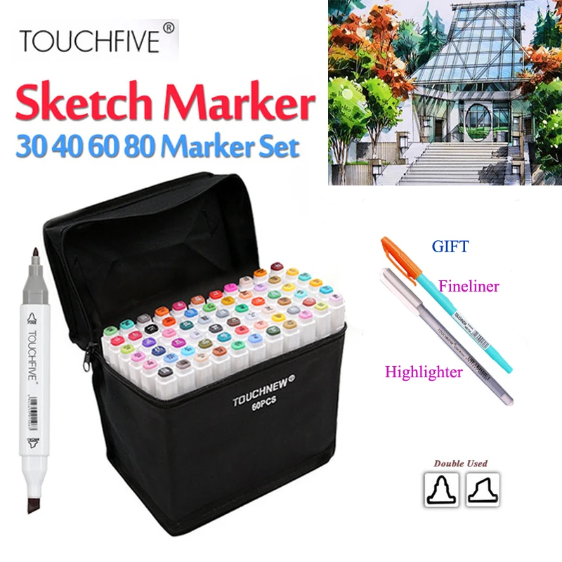 TOUCHFIVE художественная ручка для рисования спиртовая краска манга граффити эскиз