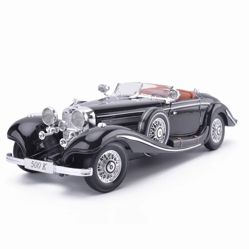 black 1:18 Maisto Benz 500K 1936 белый/красный/фиолетовый литье под давлением модель автомобиля - Цвет: black