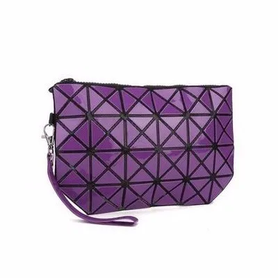 purple Ромбовидная решетка женский макияж Чехол профессиональная молния косметичка для макияжа сумка органайзер для путешествий туалетный набор сумки - Цвет: purple