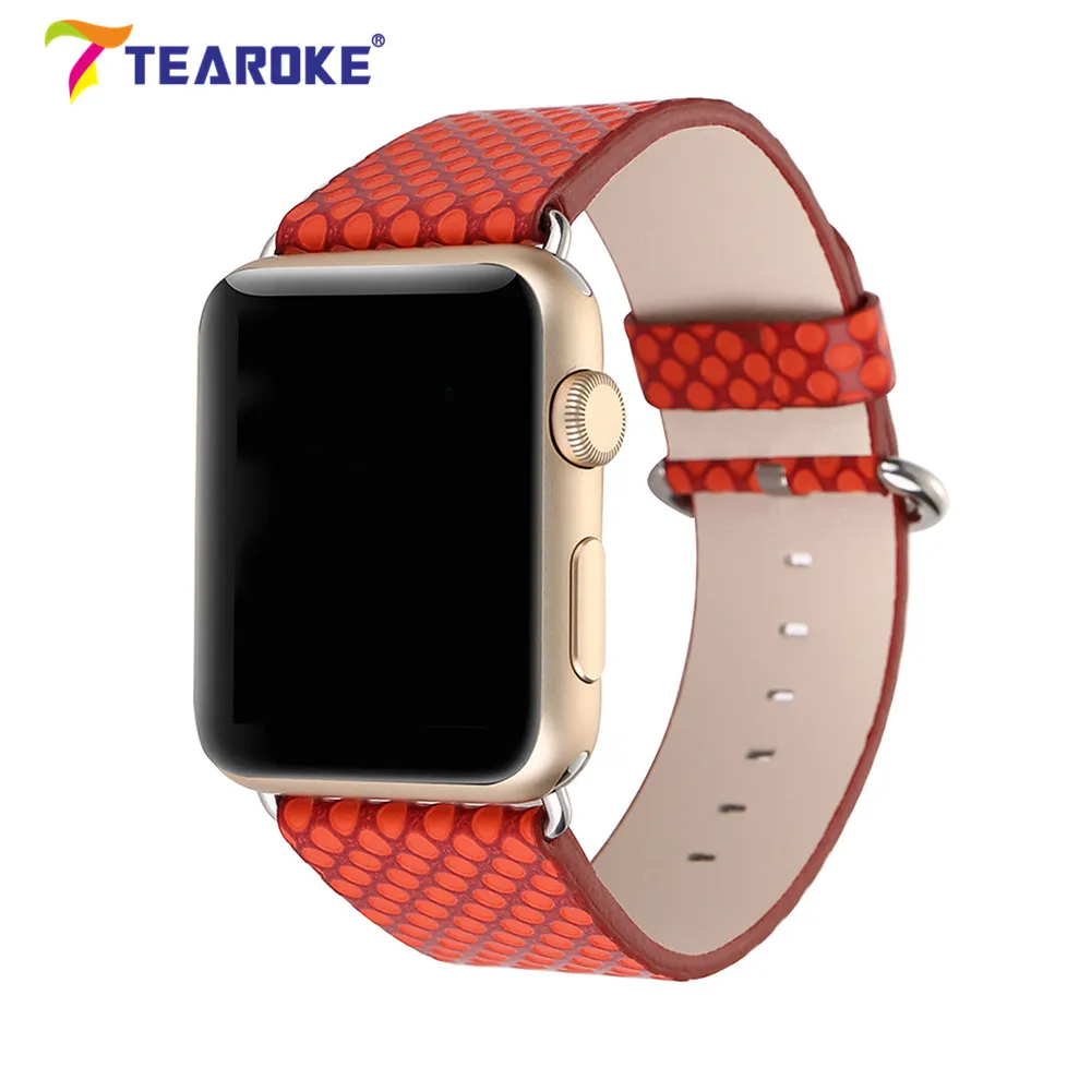 Tearoke кожаный ремешок для Apple Watch 38 мм 42 Мода Dot Pattern Для женщин мужчин замена iwatch 1 2