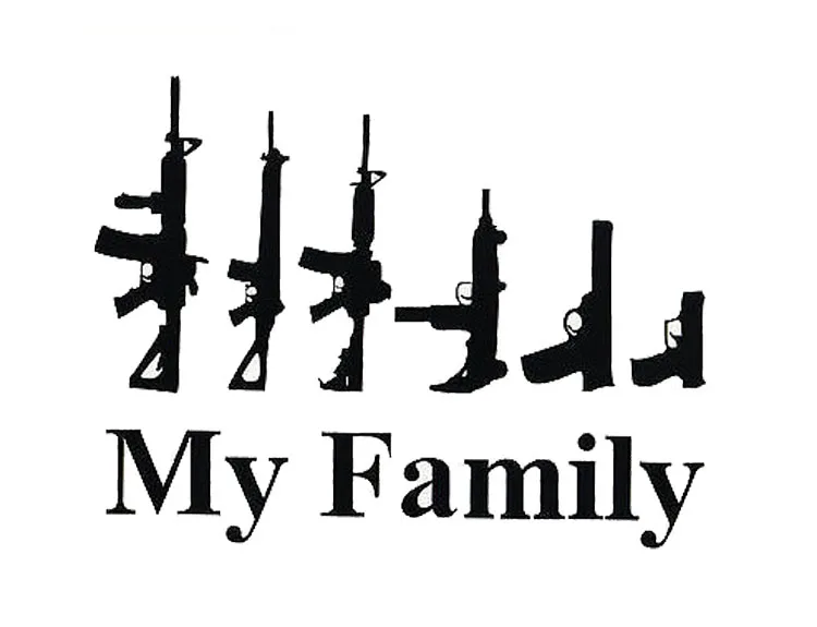 Моя семья Штурмовая винтовка пистолет оружие Обложка задняя часть крутой черный