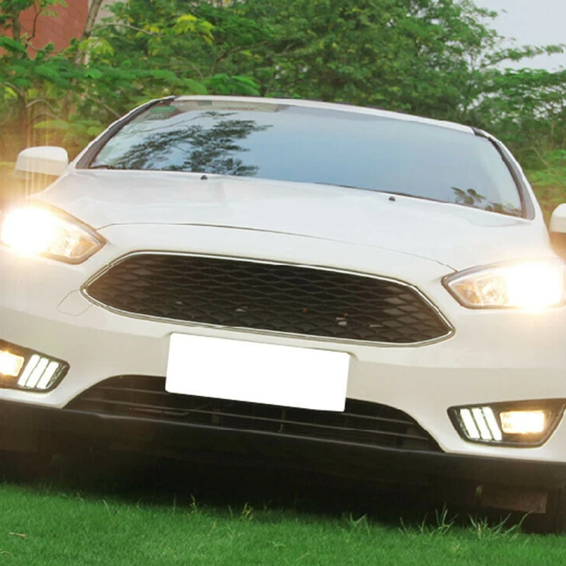 Для Ford Focus 3 автомобиль Drl дневные ходовые огни СВЕТОДИОДНЫЕ ПОВОРОТНЫЕ сигнальные Противотуманные фары на автомобиль более яркость водонепроницаемый