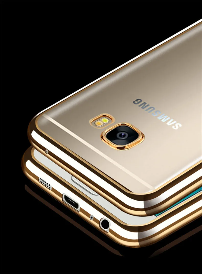 Ультратонкий Мягкий силиконовый чехол с гальваническим покрытием для Samsung Galaxy C5