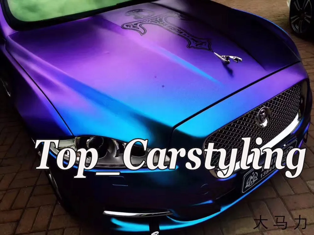 Фиолетовый и синий сатиновый хамелеон Виниловая пленка для стайлинга автомобиля