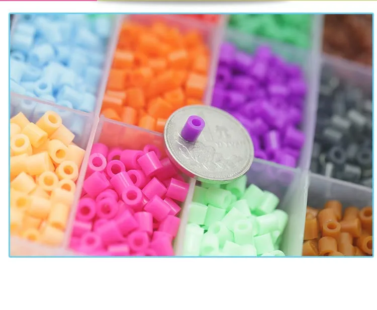 JSXuan Perler Beads 24 цвета 4800 штук 5 мм Хама шарик детская развивающая головоломка игрушки DIY подарок пищевой бусинки из ЭВА