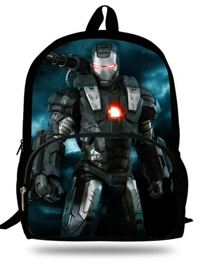 Прохладный 16-дюймовый Mochila Железный человек школьный рюкзак для детей спальные мешки для маленьких мальчиков детская одежда с принтом, рюкзак для девочек-подростков Повседневное Железный человек мешок - Цвет: Золотой