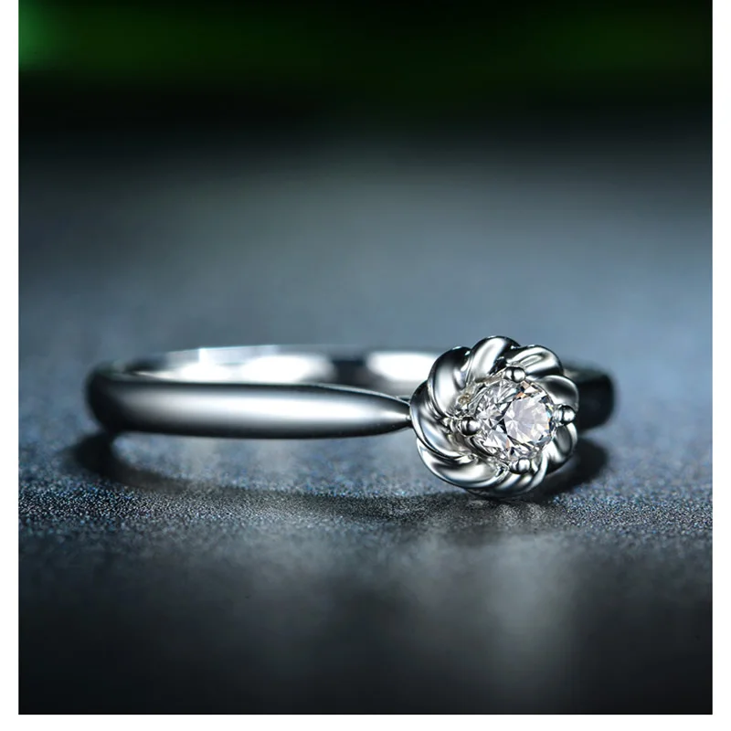 ANI 18K Белое/желтое/розовое золото (AU750) обручальное кольцо 0 08 CT сертифицированное SI
