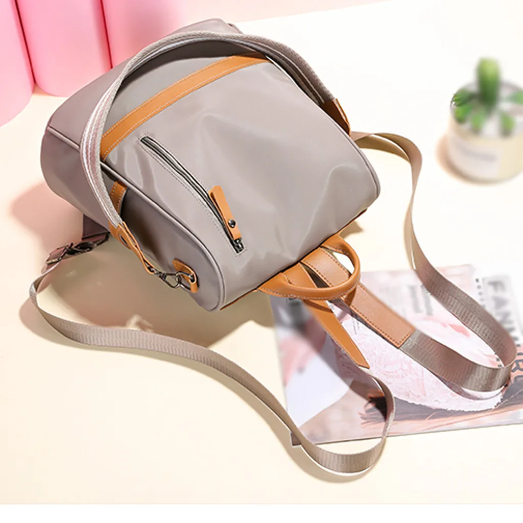 Модный женский Многофункциональный нейлоновый Одноцветный рюкзак на молнии Mochilas Feminina bagpack mochila mujer