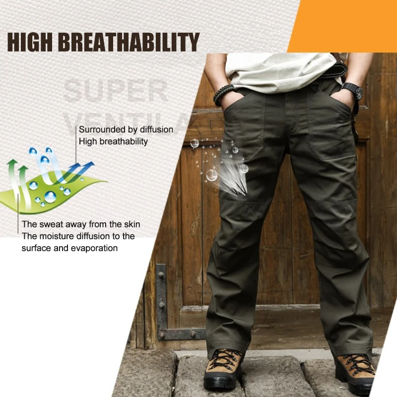 CQB Outdoor Camping Tactical Sports Men's Pants Multi Pockets for Riding Hiking Trekking Cotton Breathable Overalls Trousers|hiking pants|hiking