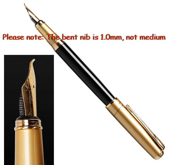 Перьевая ручка PICASSO 906 со средним пером 0 5 мм и изогнутым черным золотым