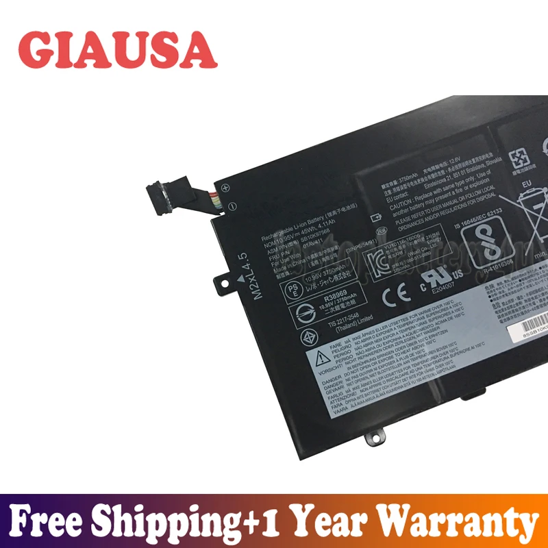 GIAUSA Новая батарея 10 95 V 45Wh 4.11Ah 01AV411 01AV412 для Lenovo Thinkpad E470 E470C E475 SB10K97568