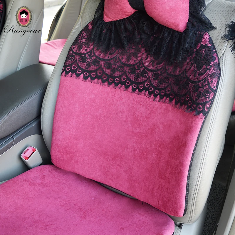 girls' women's Four Seasons pink cute lace butterfly-tie universal car seat cover set | Автомобили и мотоциклы