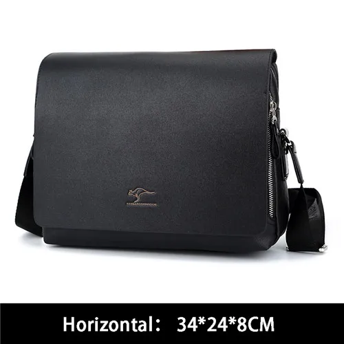 Black 34x24x8 Роскошная брендовая мужская сумка через плечо, винтажная кожаная сумка через плечо, красивая сумка через плечо, сумки - Цвет: Black 34x24x8