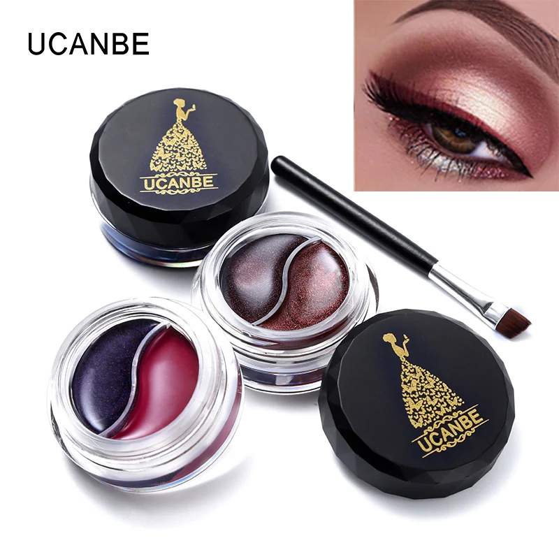 Ucanbe двойной цветная подводка для глаз гель водостойкий длительный Гладкий shimmer