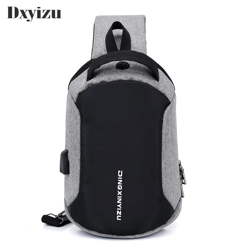 

2022 Usb Charging Chest Pack Men Casual Shoulder Crossbody Bag Chest Bag Water Repellent Travel Messenger Bag Male Sling Handbag