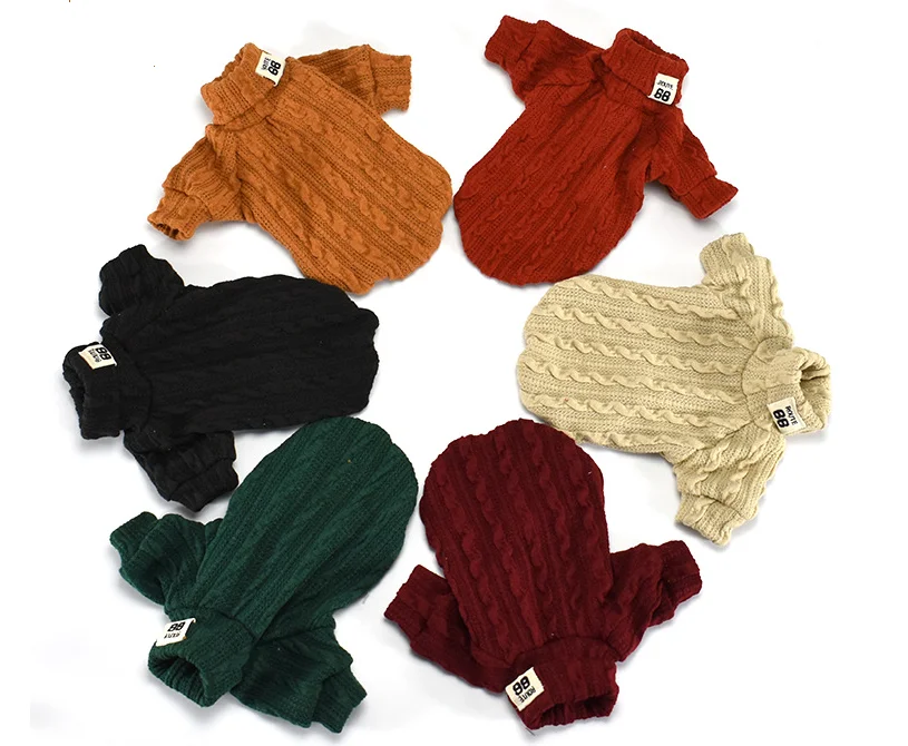 

Dog Sweater Winter Dogs Sportswear Cat Clothes Pets Clothing Knitwear Warm Coat for Small Medium Cats Dogs Orange Black Grey