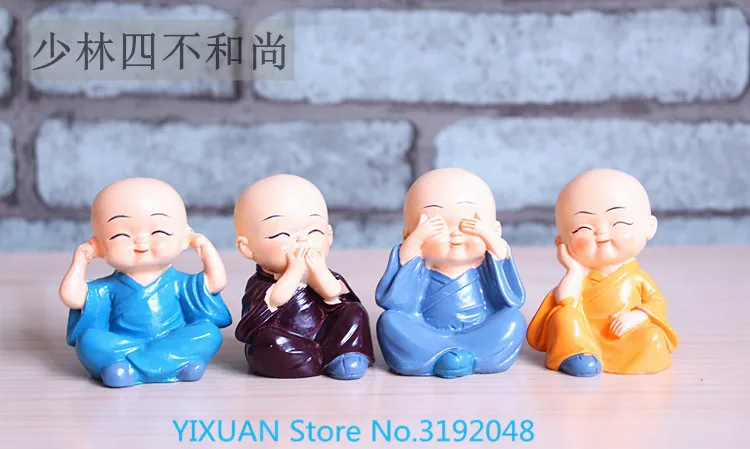 

4, four is not a small lovely kung fu monk car decoration living room desk.