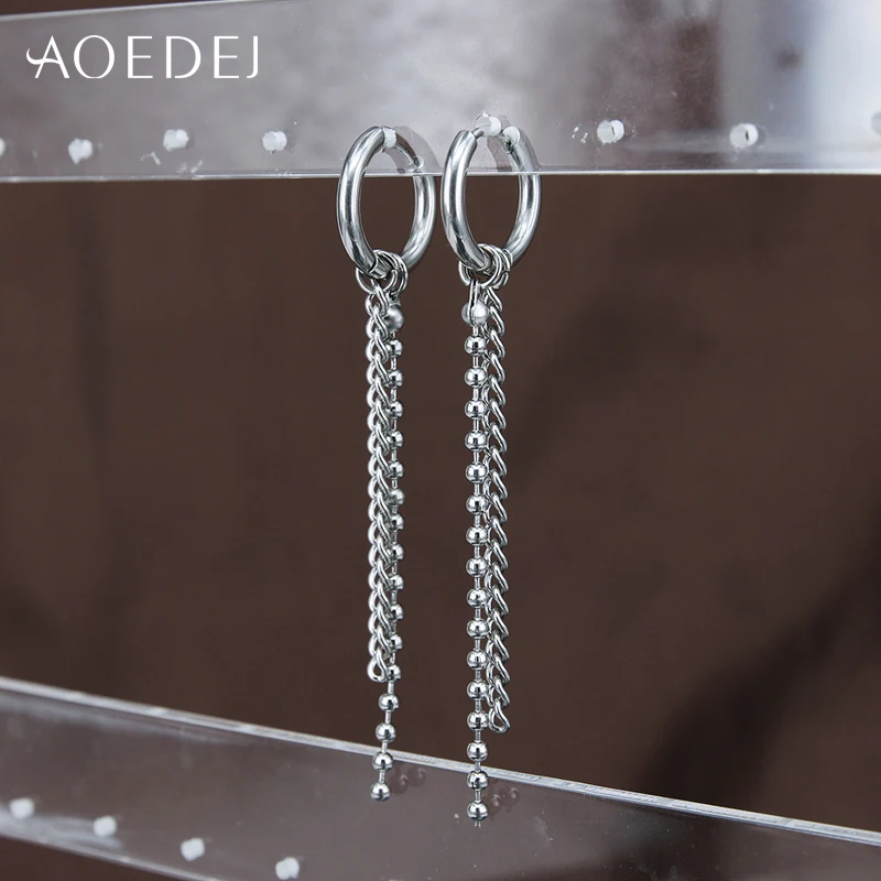 Серьги-кольца AOEDEJ в стиле хип-хоп корейские серьги с кисточками для женщин и