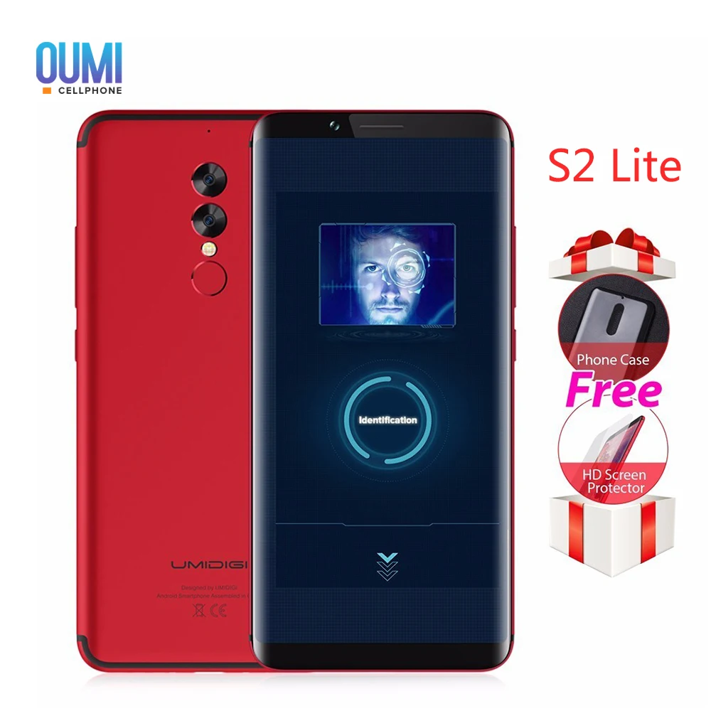 UMIDIGI S2 Lite Face ID мобильный телефон 18:9 полный Экран 5100 mAh Android 7 0 4 GB + 32 16.0MP 0.3MP двойной