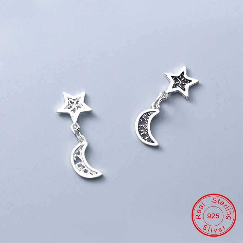 

UQBing винтажные подвески в ретро стиле из тайского серебра 925 пробы в виде Луны и звезды, подвески для ожерелья и браслета, изготовление ювелир...