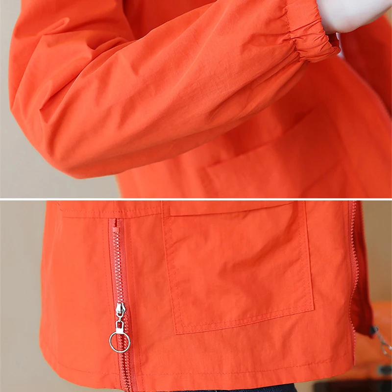 Куртка женская короткая с капюшоном свободная повседневная непромокаемая