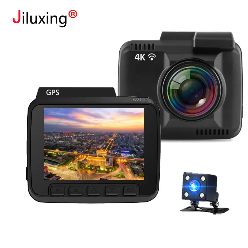 Автомобильный видеорегистратор Novatek 96660 Wi Fi 4K 2160P GPS две камеры ночное видение