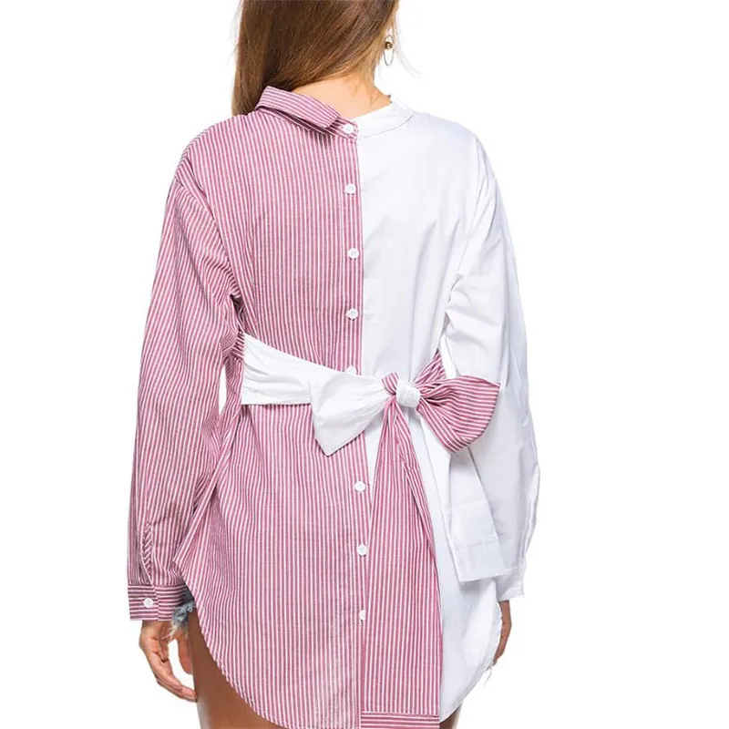 Женская блузка в полоску с оборками Элегантное Длинное асимметричное кимоно