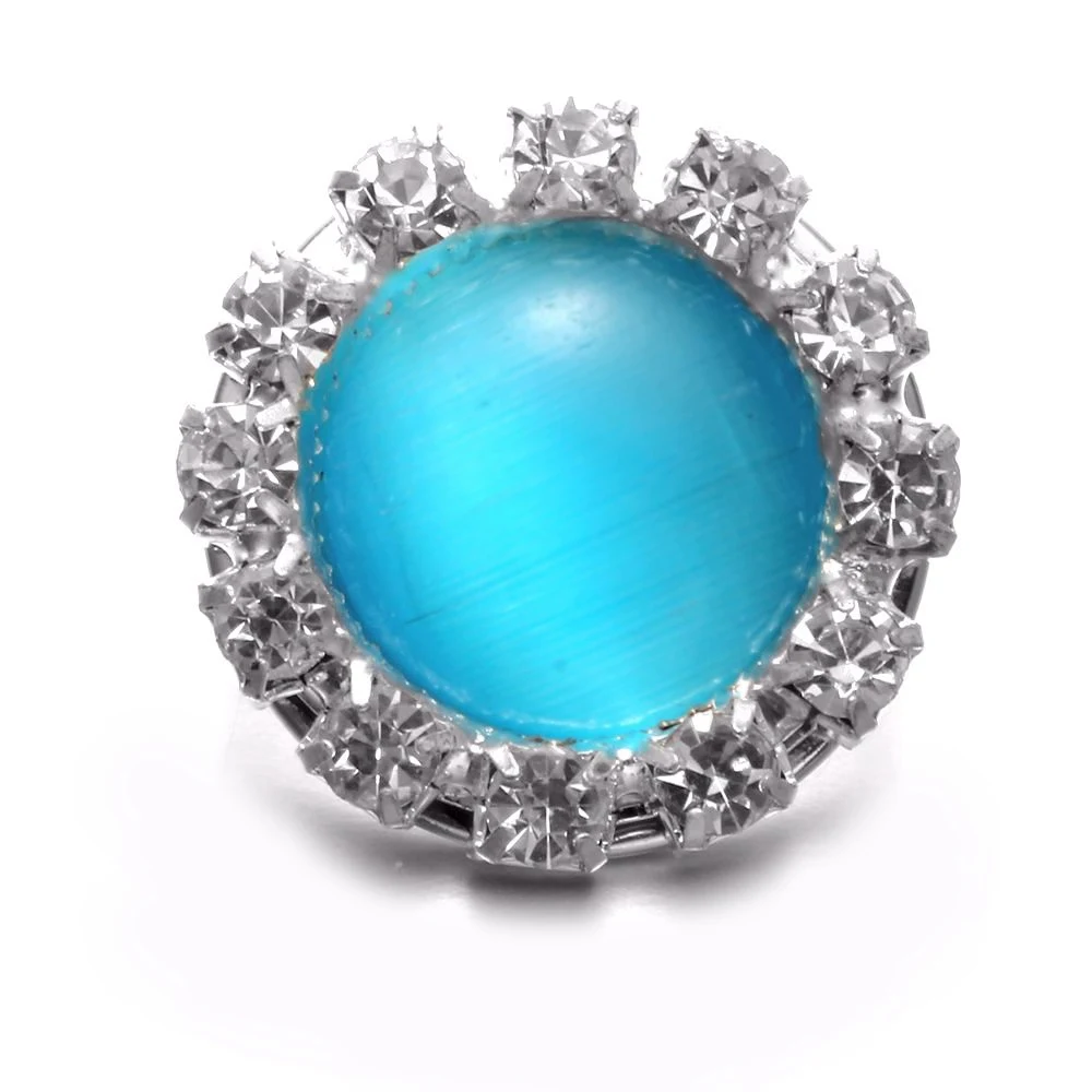 Небесно-Голубой опал горный хрусталь Стиль круглый Форма металла 18 мм кнопки