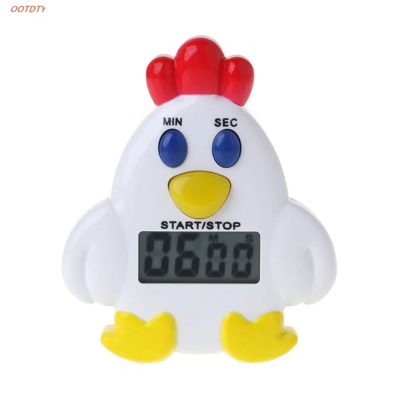 Милый Мультфильм Курица электронный ЖК цифровой кухонный таймер для обратного