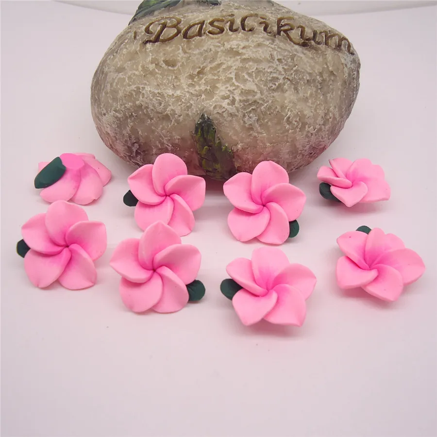 20 шт./лот 25 мм распродажа Полимерная глина Frangipani Plumeria Цветы бусины Лотос для