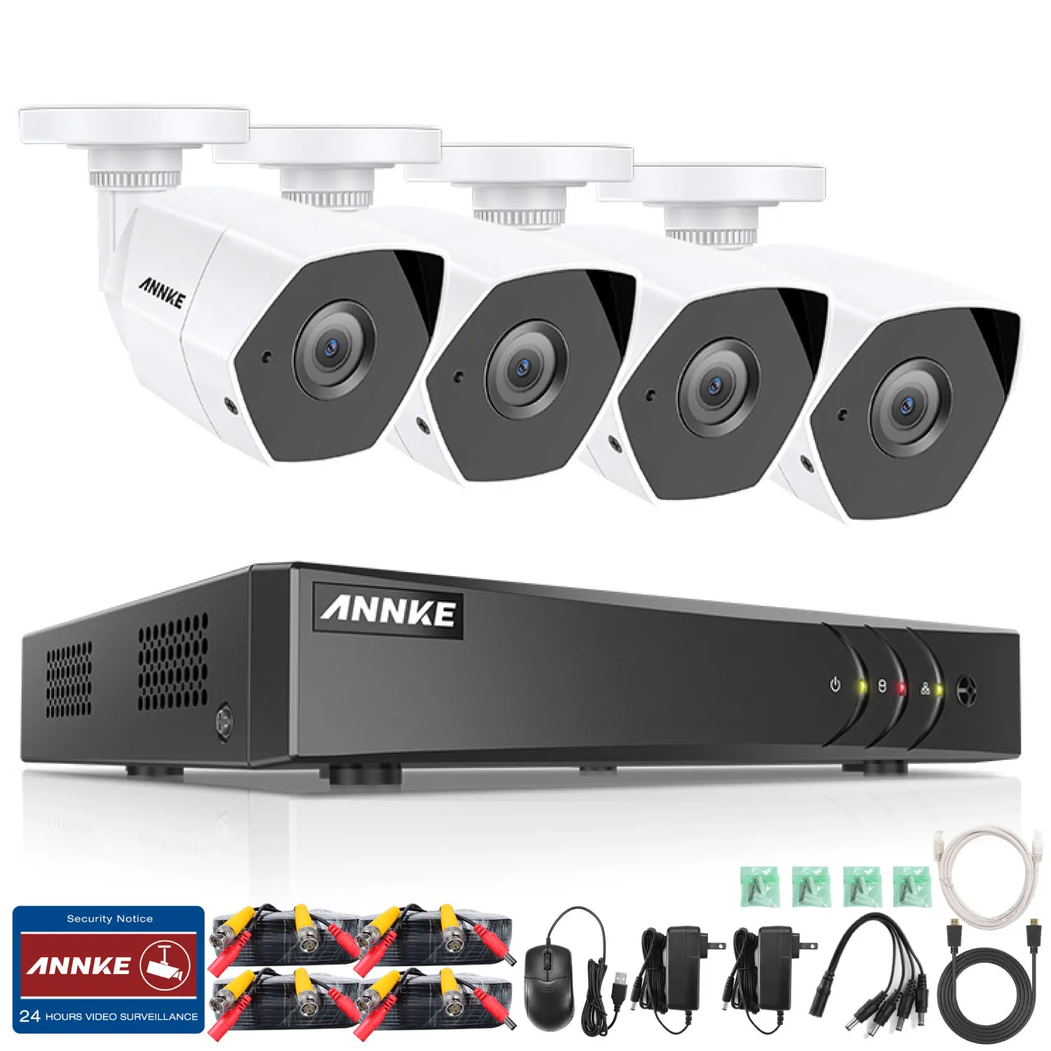 ANNKE Клиренс 4CH HD 3MP видео система безопасности с 5в1 H.265 + DVR наружная